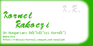 kornel rakoczi business card